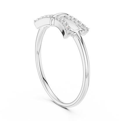 Sparkling Double Curve Ring