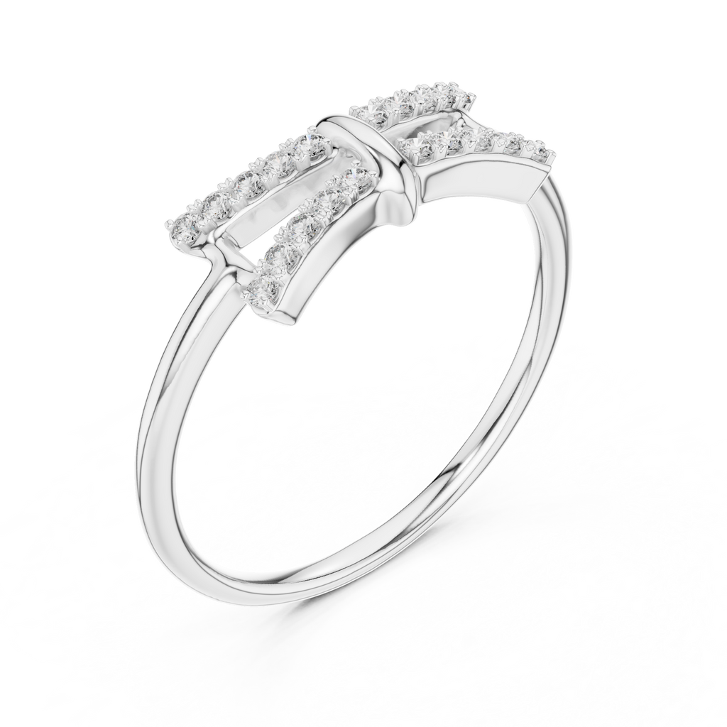 Sparkling Double Curve Ring