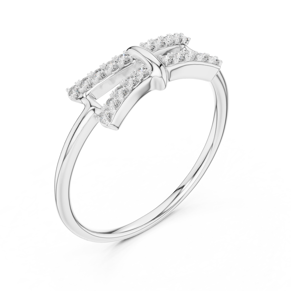 Sparkling Double Curve Ring
