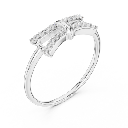 Sparkling Double Curve Ring