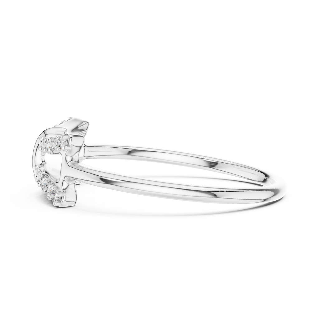 Sparkling Double Curve Ring