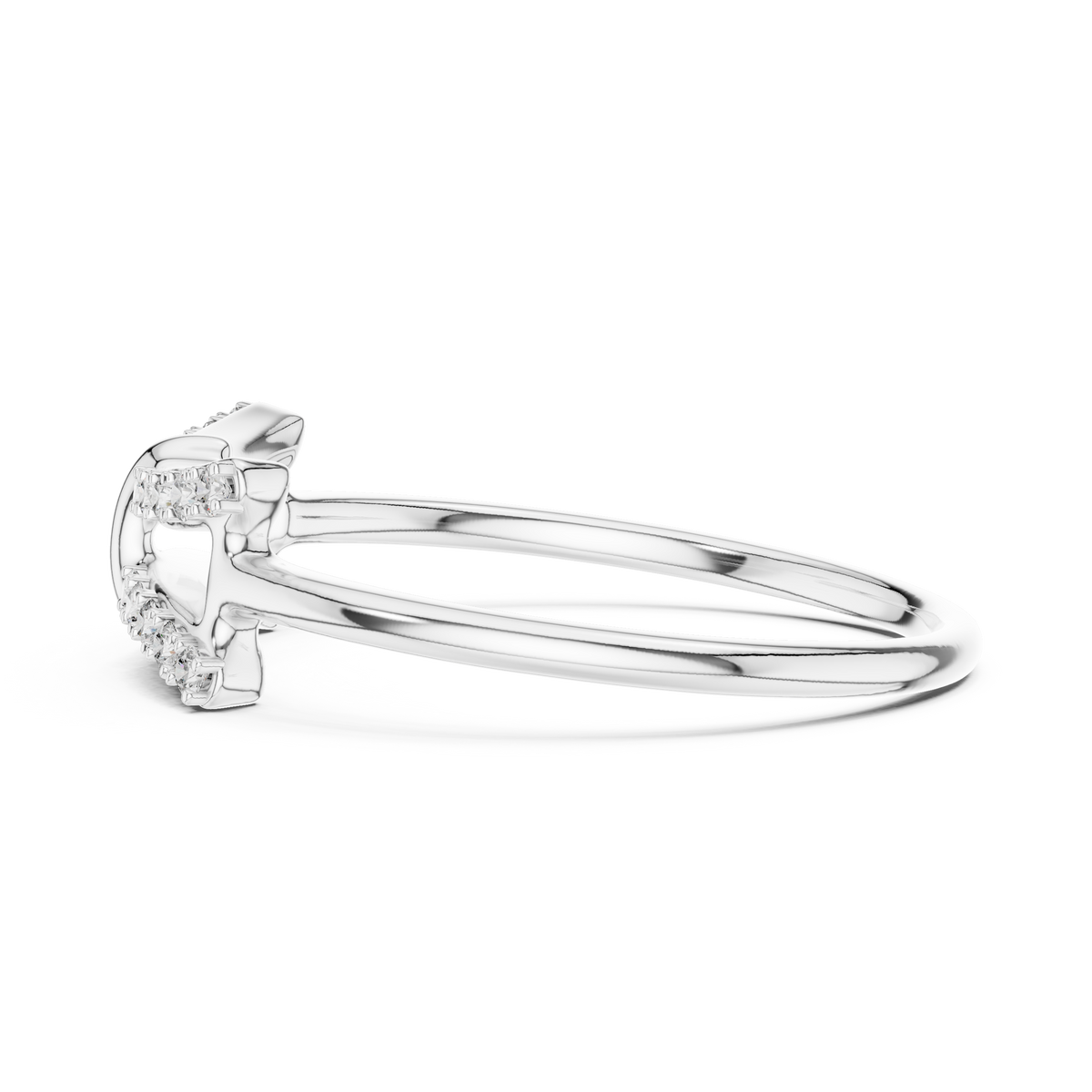 Sparkling Double Curve Ring
