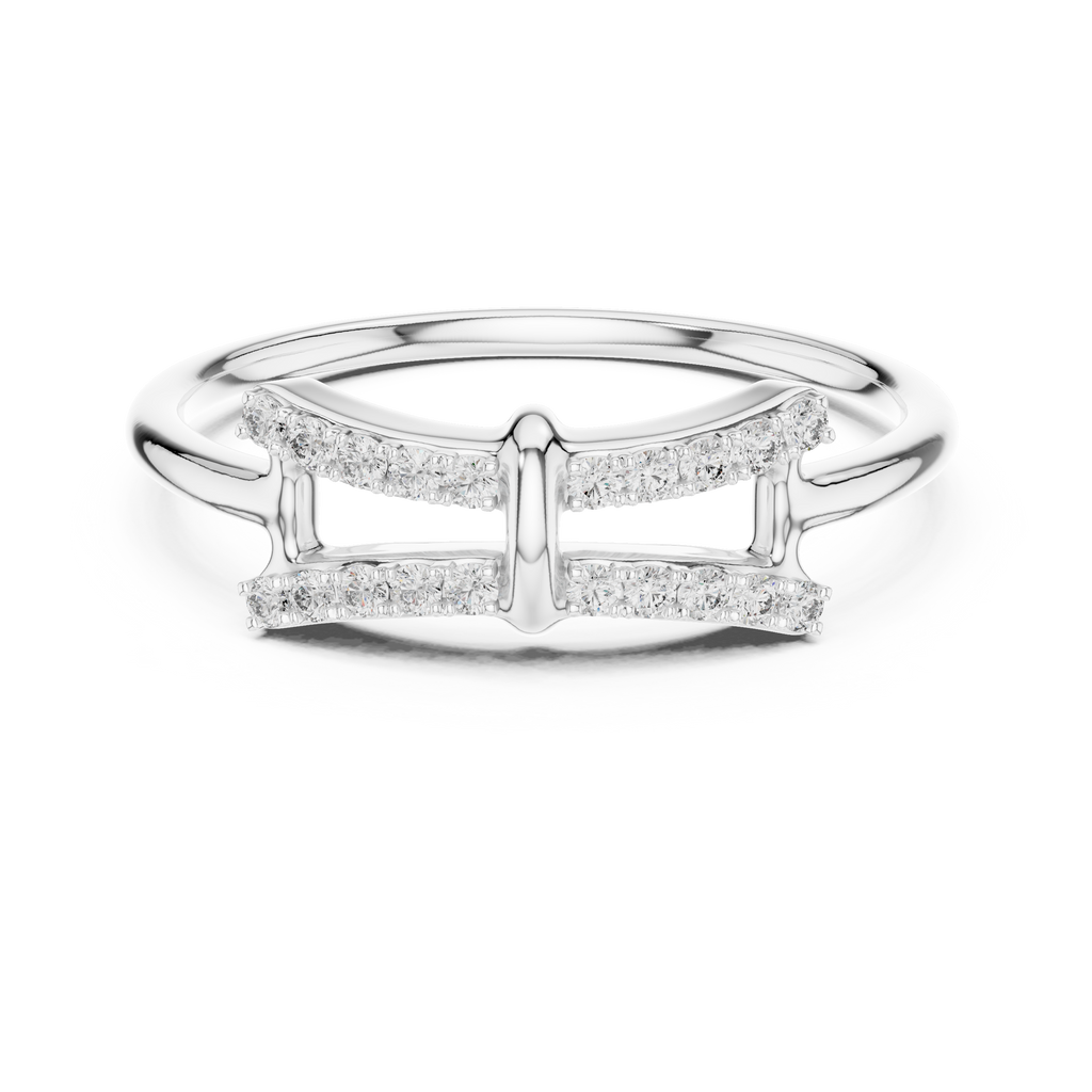 Sparkling Double Curve Ring