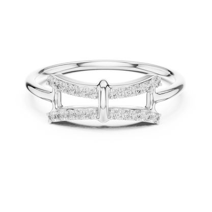 Sparkling Double Curve Ring