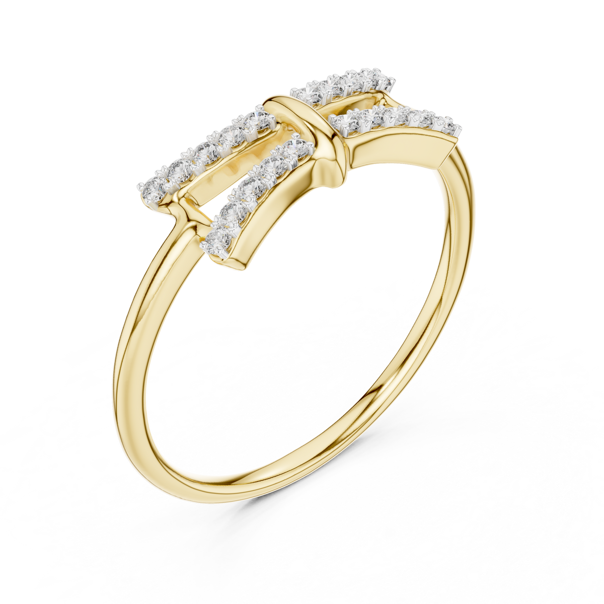 Sparkling Double Curve Ring
