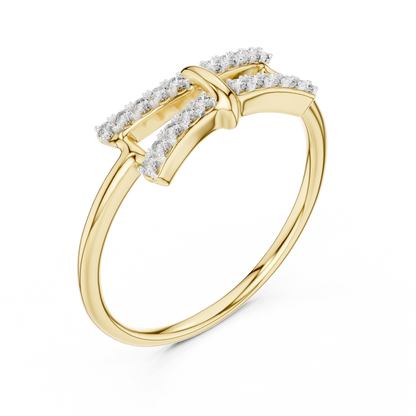 Sparkling Double Curve Ring
