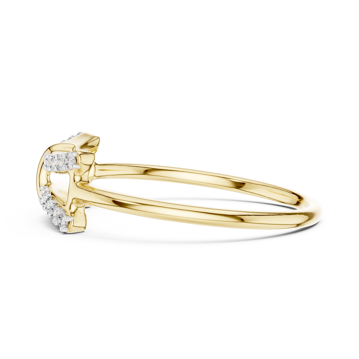 Sparkling Double Curve Ring