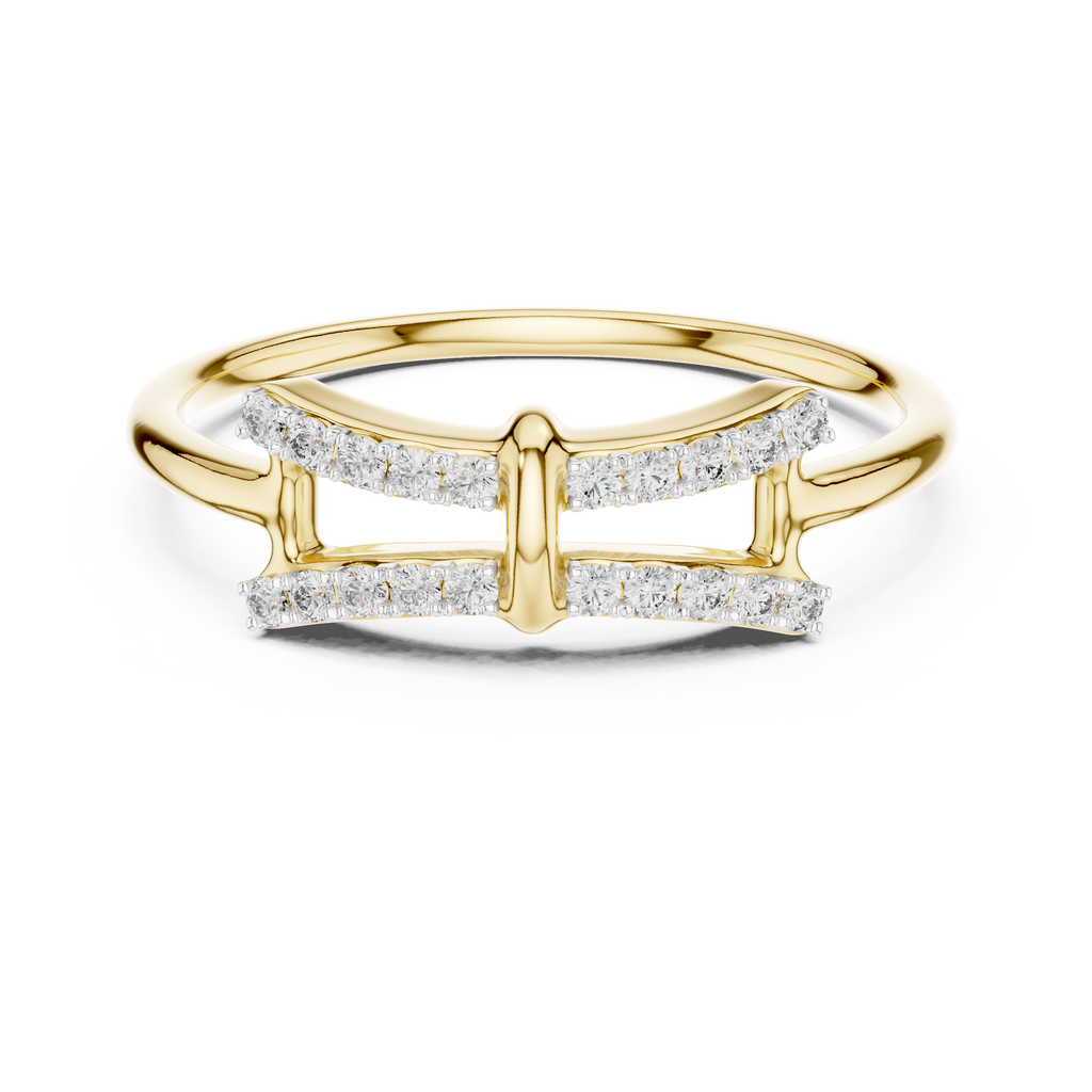 Sparkling Double Curve Ring