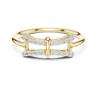 Sparkling Double Curve Ring
