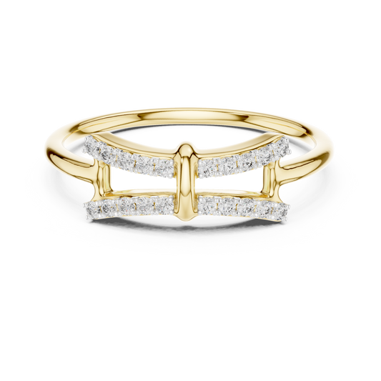 Sparkling Double Curve Ring