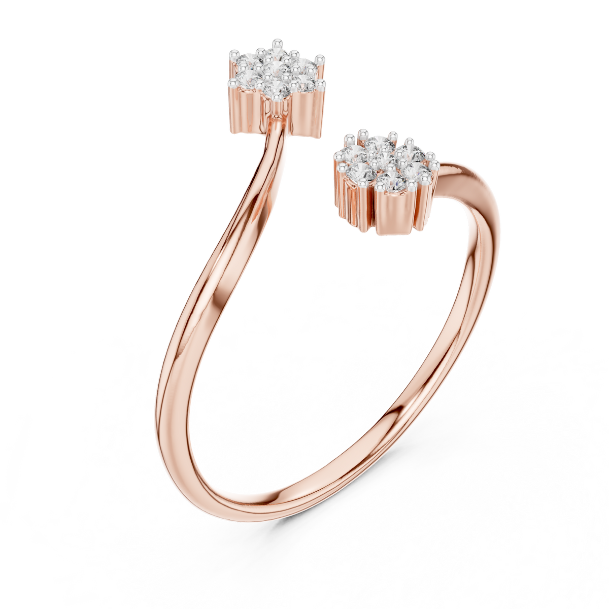 Luxe Twin Bloom Diamond Ring