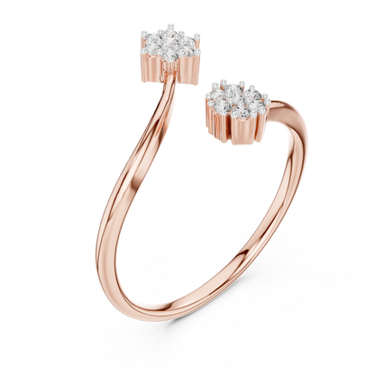 Luxe Twin Bloom Diamond Ring