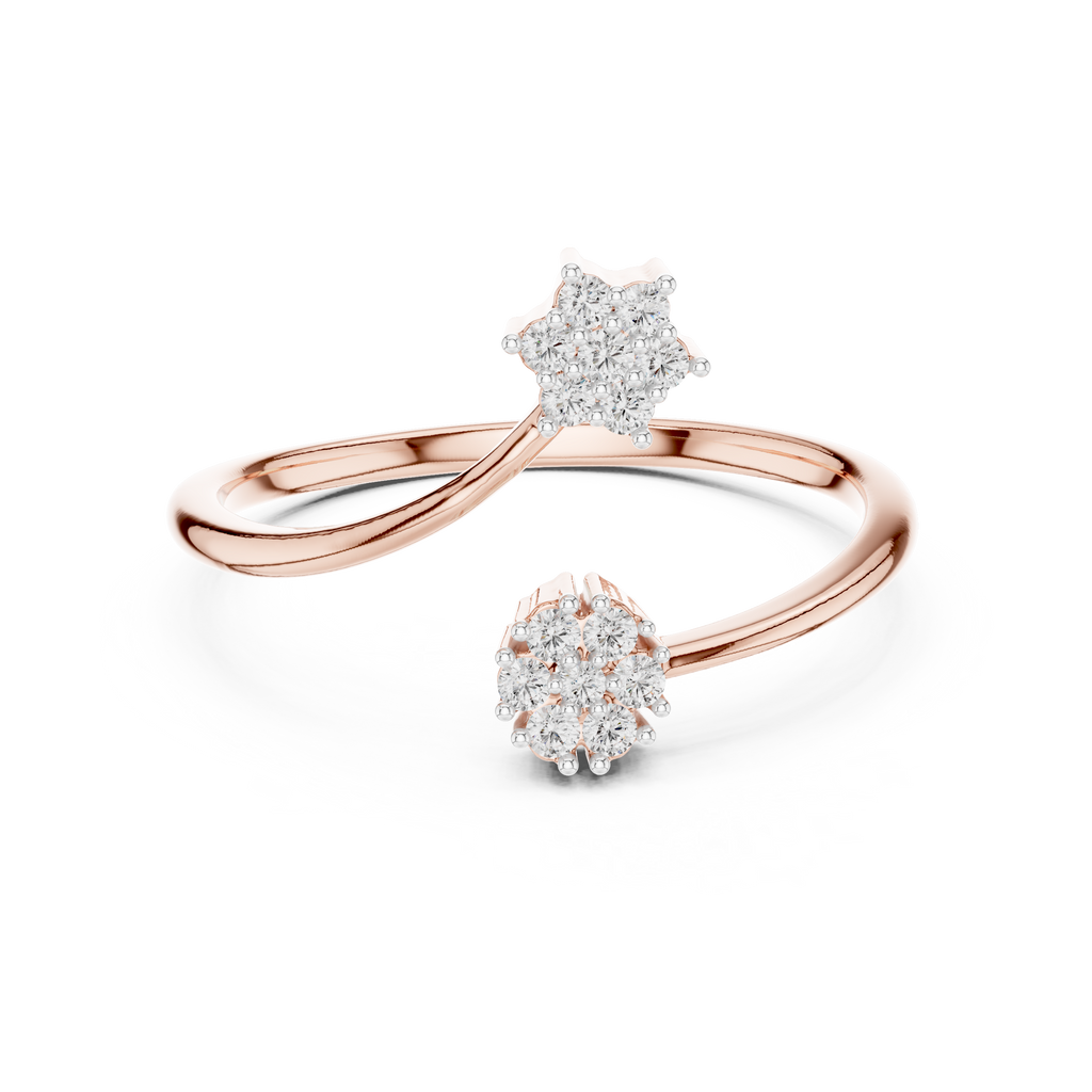 Luxe Twin Bloom Diamond Ring
