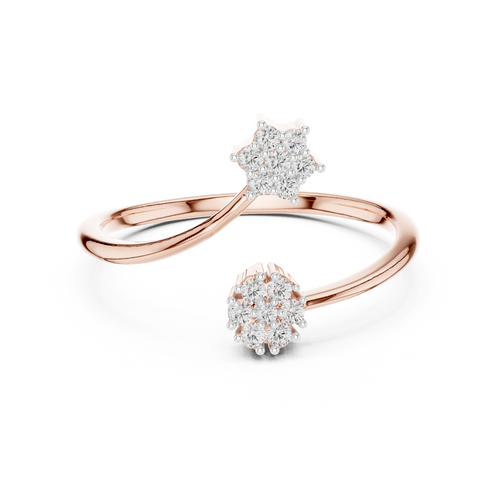Blossima Double Flower Cluster Lab Grown Diamond Open Ring