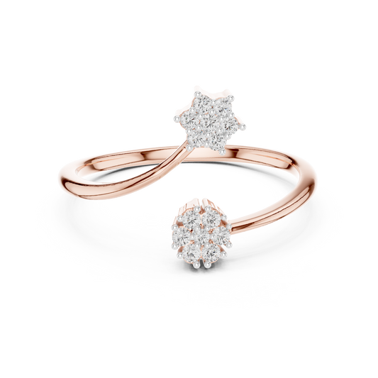 Luxe Twin Bloom Diamond Ring