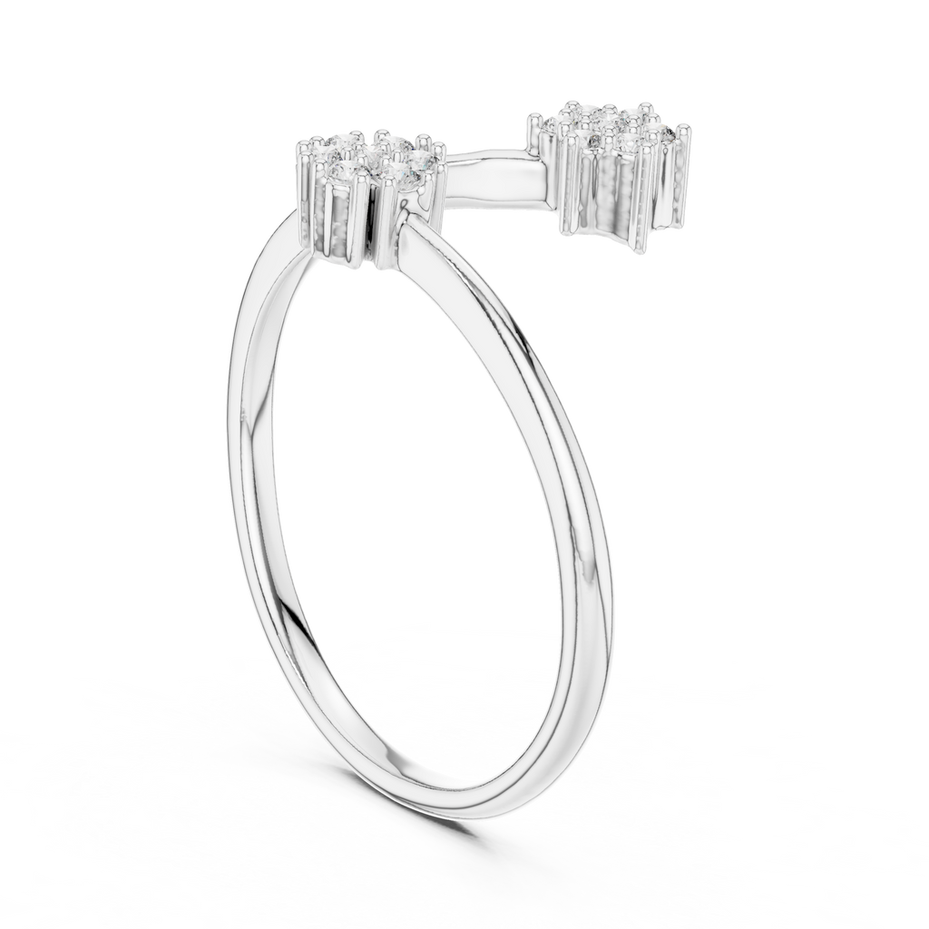 Luxe Twin Bloom Diamond Ring