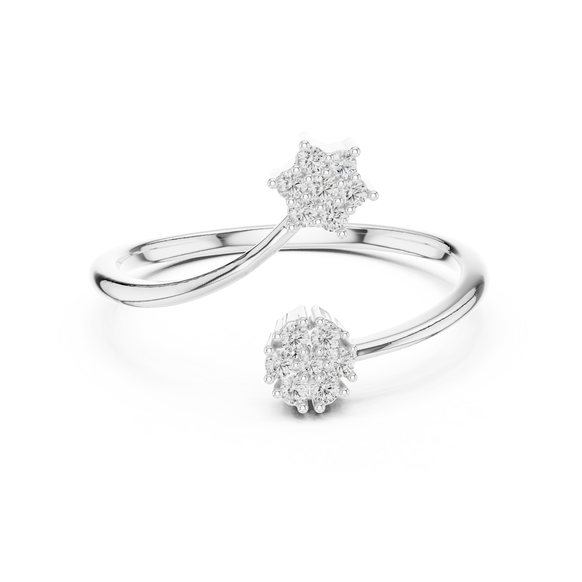 Luxe Twin Bloom Diamond Ring