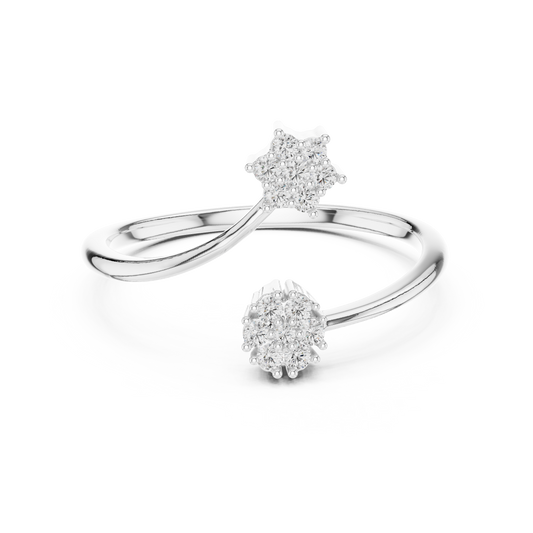 Luxe Twin Bloom Diamond Ring