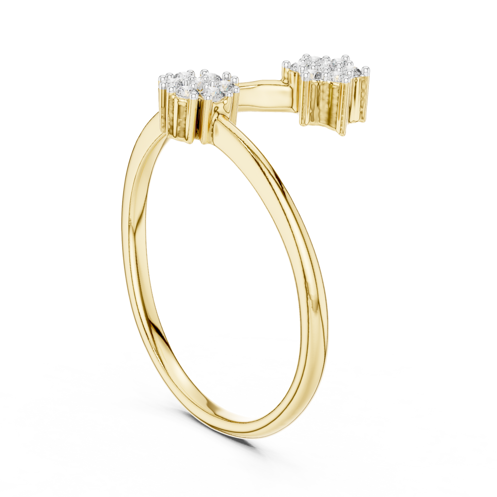 Luxe Twin Bloom Diamond Ring