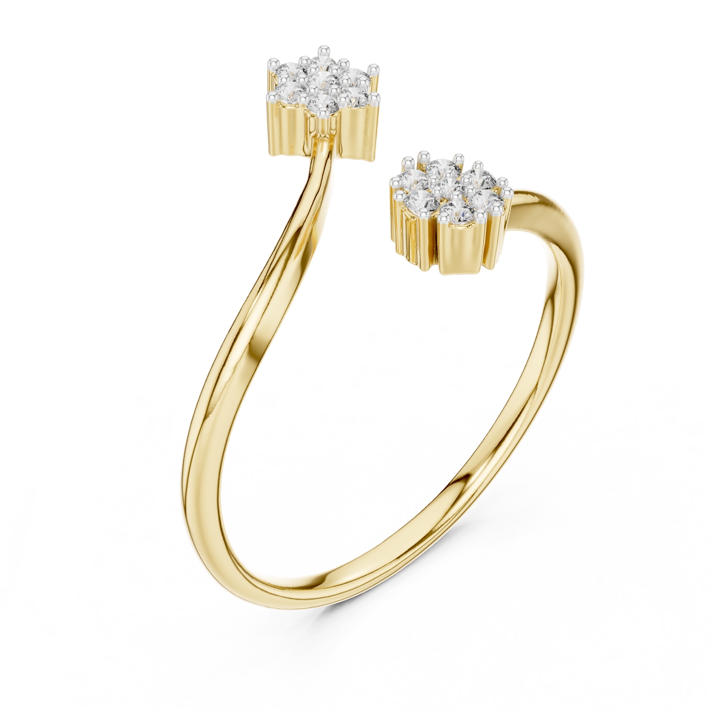 Luxe Twin Bloom Diamond Ring