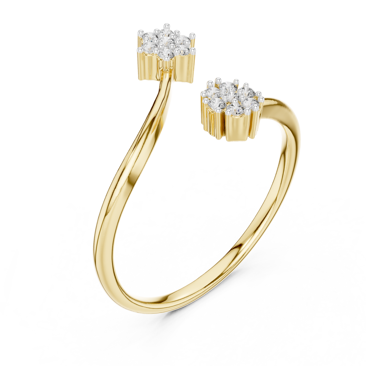 Luxe Twin Bloom Diamond Ring