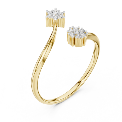 Luxe Twin Bloom Diamond Ring