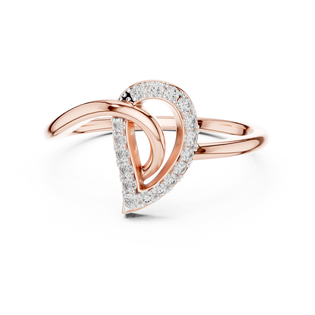 Elegant Teardrop Swirl Ring