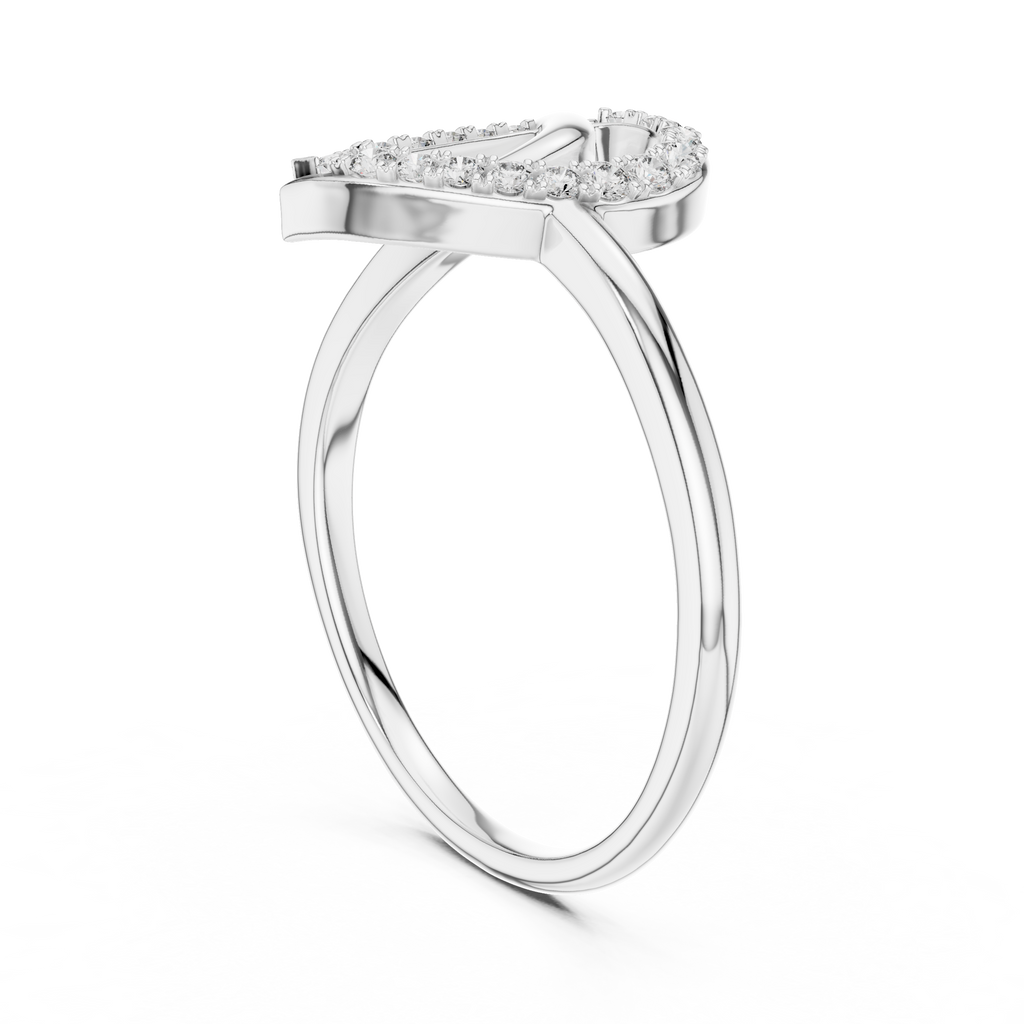 Elegant Teardrop Swirl Ring