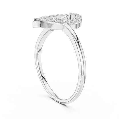 Elegant Teardrop Swirl Ring