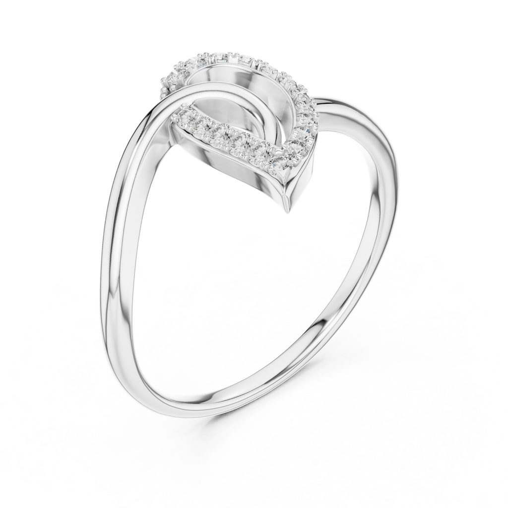Elegant Teardrop Swirl Ring