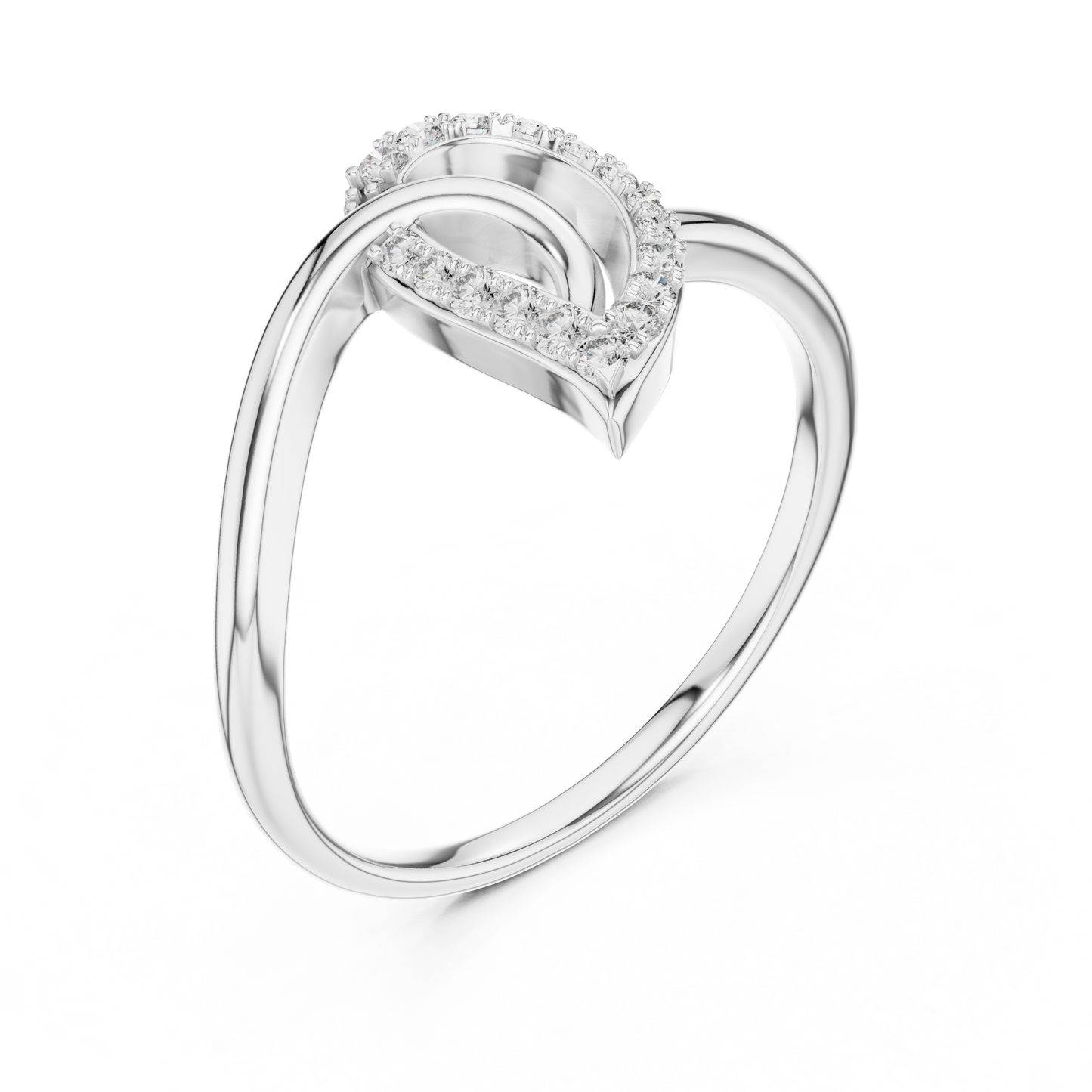 Elegant Teardrop Swirl Ring