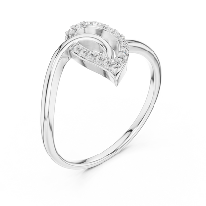Elegant Teardrop Swirl Ring