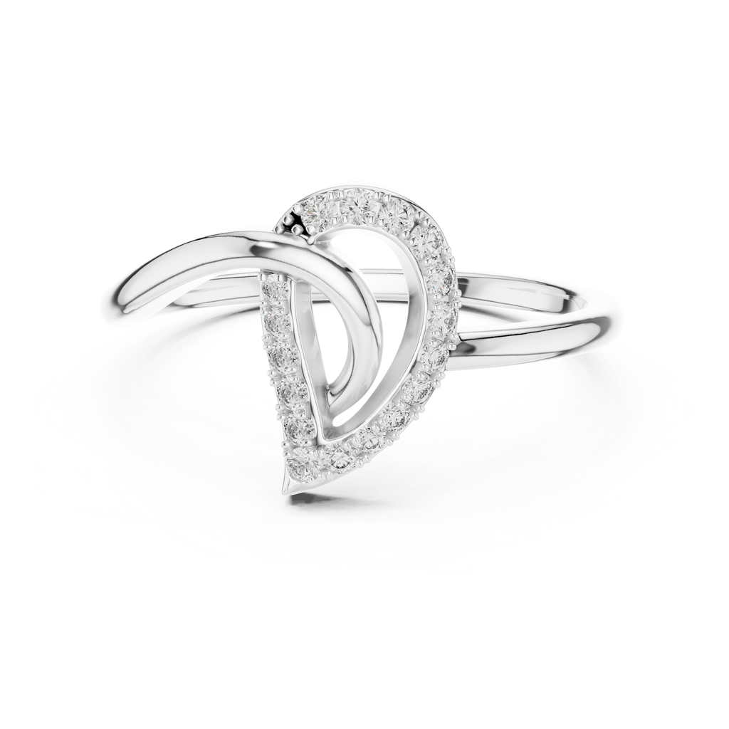 Elegant Teardrop Swirl Ring
