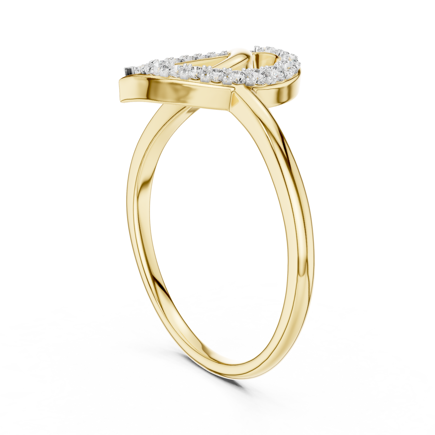Elegant Teardrop Swirl Ring