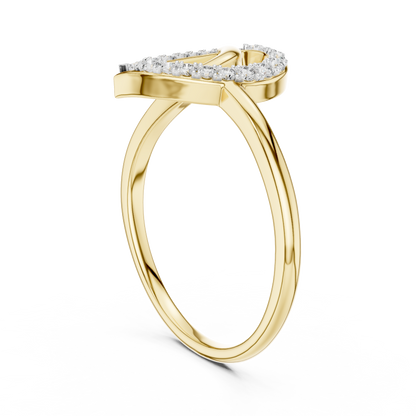 Elegant Teardrop Swirl Ring