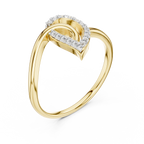 Elegant Teardrop Swirl Ring