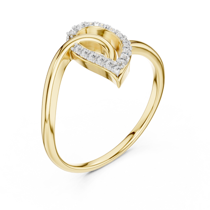 Elegant Teardrop Swirl Ring
