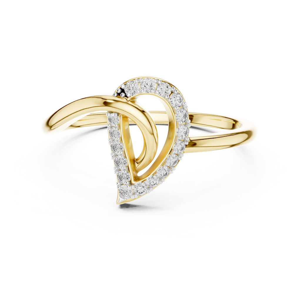 Elegant Teardrop Swirl Ring