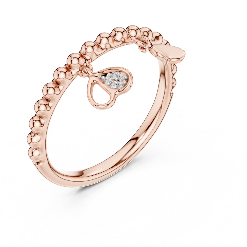 Elegant Dual Heart Dangle Ring