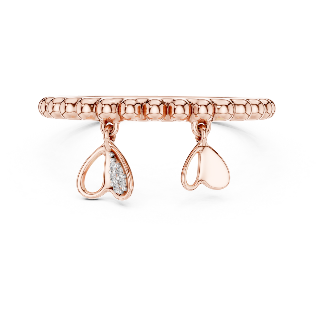 Elegant Dual Heart Dangle Ring
