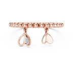 Elegant Dual Heart Dangle Ring