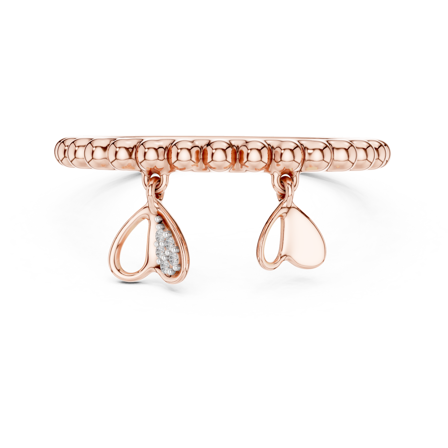 Elegant Dual Heart Dangle Ring