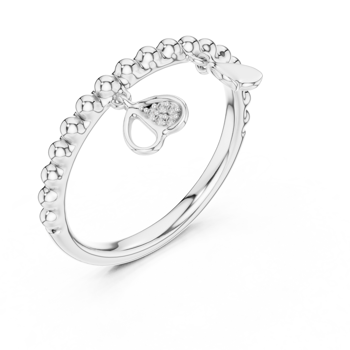 Elegant Dual Heart Dangle Ring
