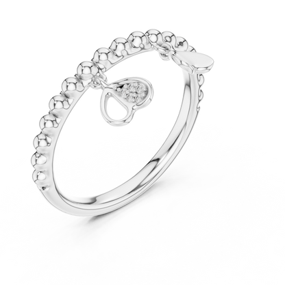 Elegant Dual Heart Dangle Ring