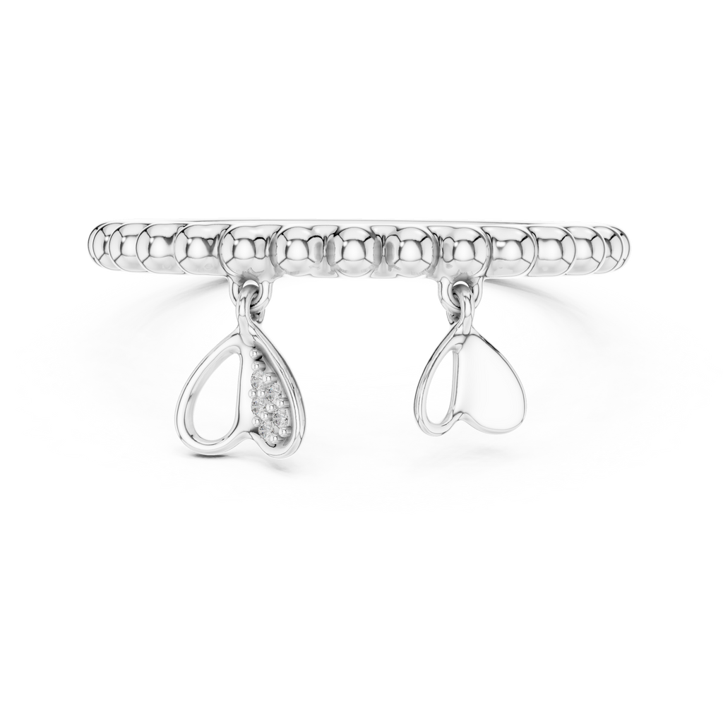 Elegant Dual Heart Dangle Ring