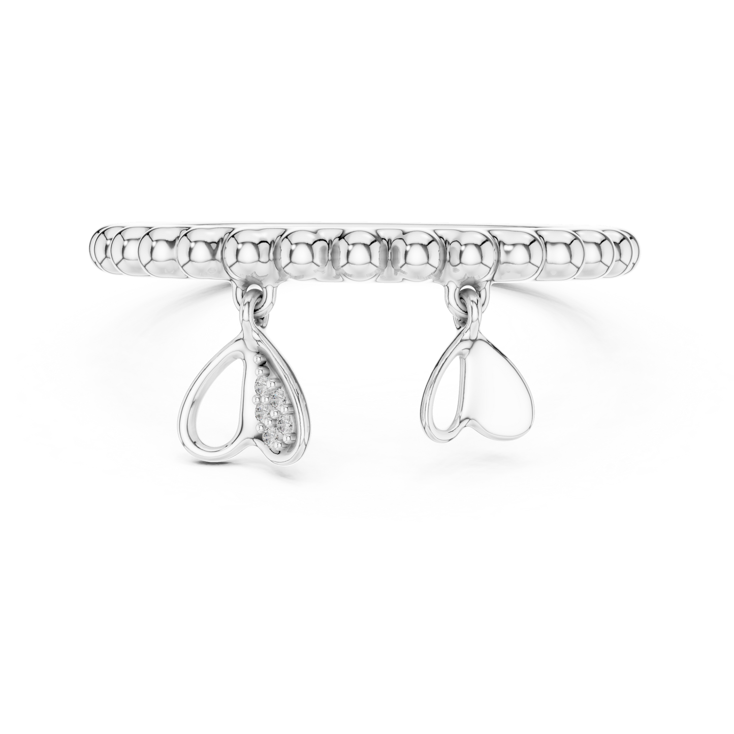 Elegant Dual Heart Dangle Ring