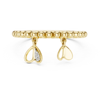 Elegant Dual Heart Dangle Ring