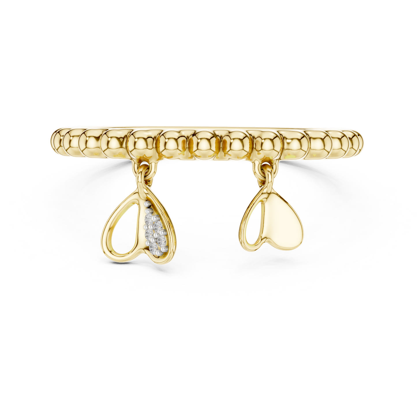 Elegant Dual Heart Dangle Ring