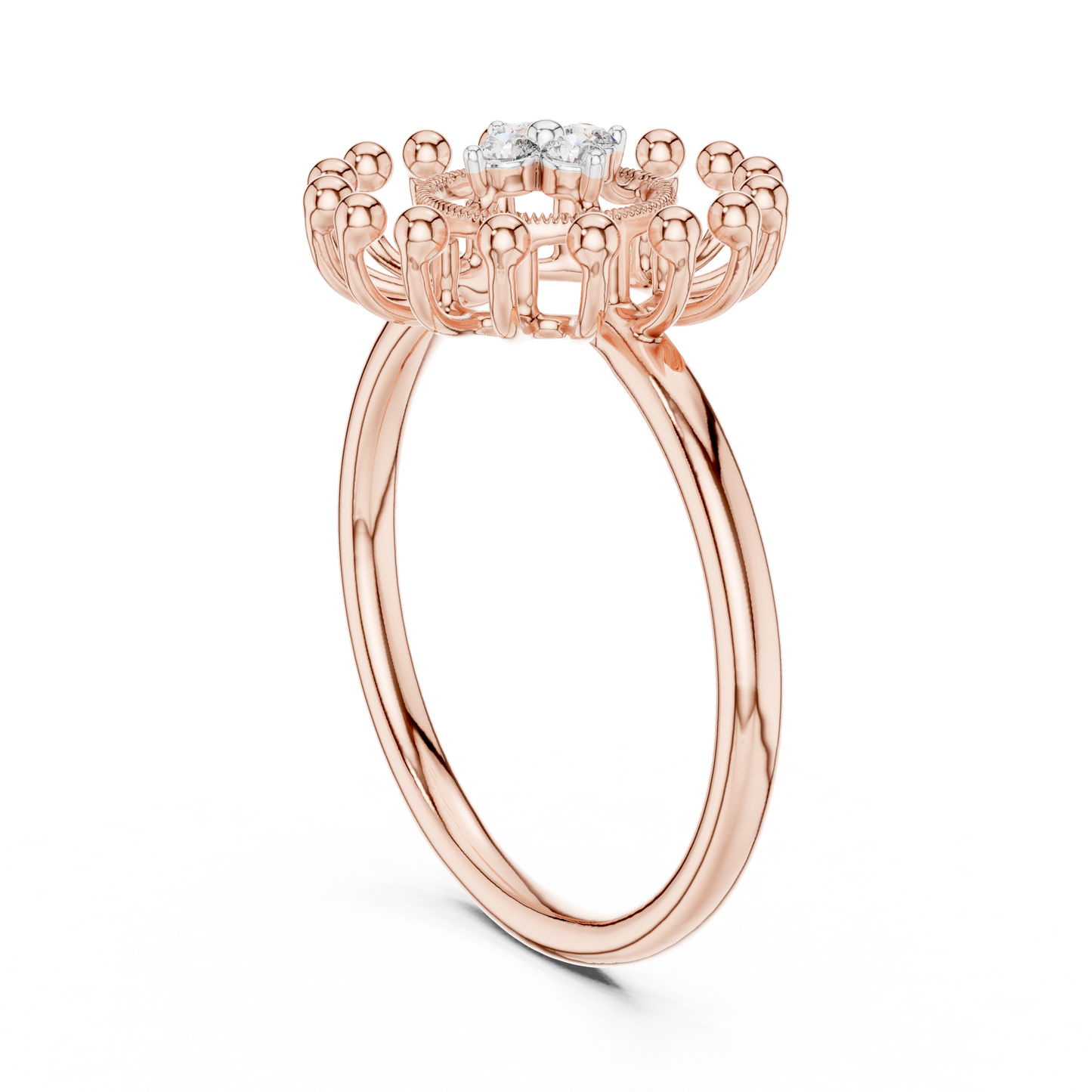 Radiant Sunflower Diamond Ring