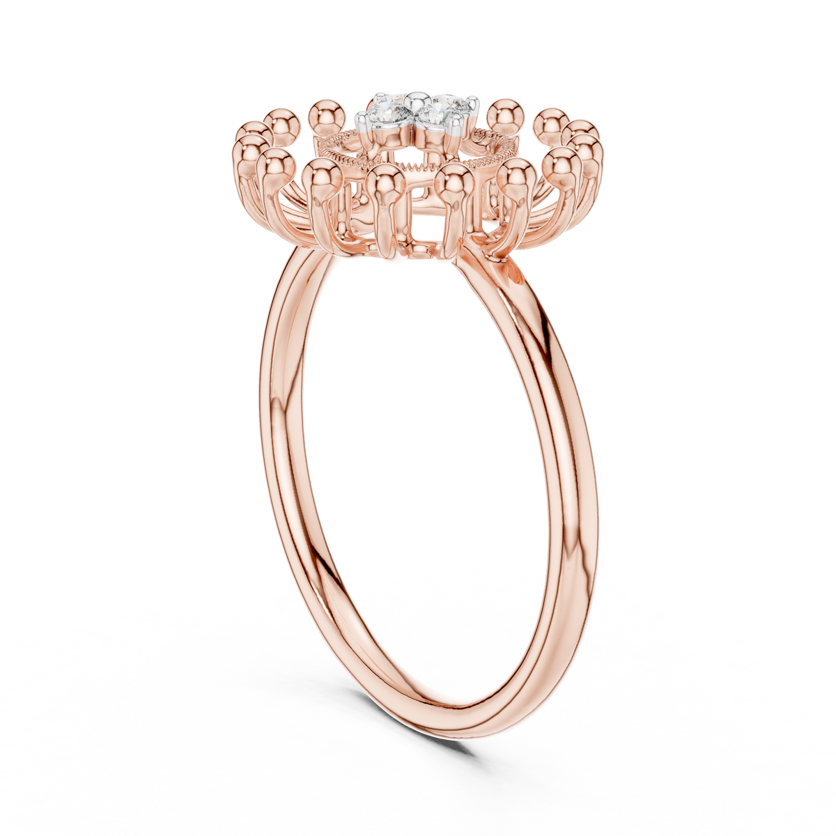 Radiant Sunflower Diamond Ring